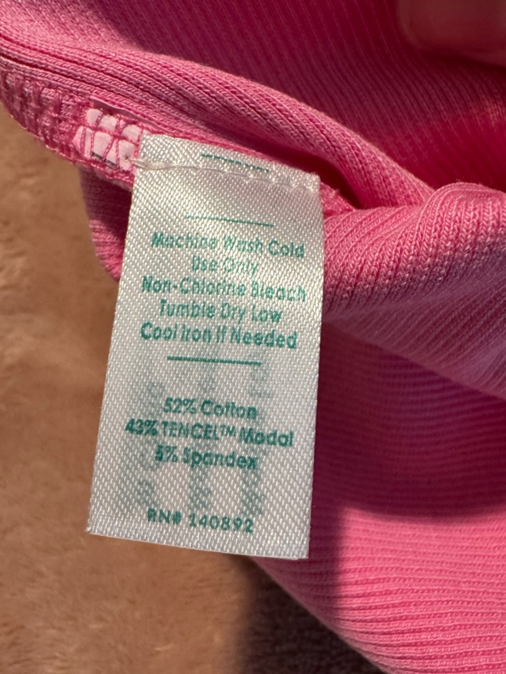 NWT Marine Layer Ribbed High-Neck Crop Tank Top, Pink, Size Large - Picture 4 of 6